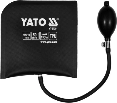 Подушка монтажна YATO надувна для навантаження — 135 кг, висота — 50 мм, габарити — 165х150 мм