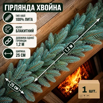 Гірлянда новорічна HVOYA Classic 1,2 м Блакитний (213/120/B)