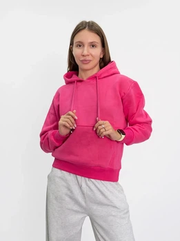 Жіноче однотонне худі на флісі Pink Daisy Рожевий M (7432)