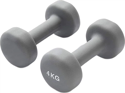 Гантелі Keep 2 x 5 кг, сірі, у вініловому покритті, темно-сірі