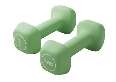 Гантели FED Sugar Cube 2 x 1 кг, зеленые