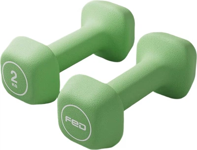 Гантели FED Sugar Cube 2 x 2 кг, зеленые