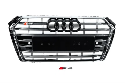 Решетка радиатора Audi A4 B9 2015-2019 S-Line Black хром + черный глянец