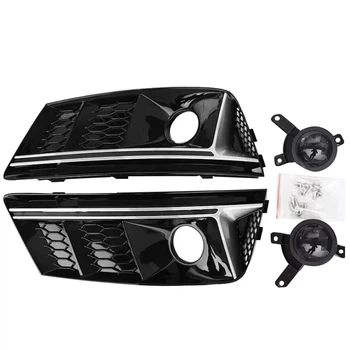 Решетки боковые переднего бампера Audi A4 B9 2015-2019 Black под радар