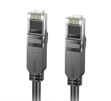 Сетевой кабель Borofone BUS01 патч-корд Cat 6 Gigabit RJ45 10 м чёрный