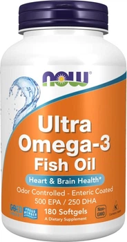 Жирні кислоти Now Foods Ультра Омега-3 180 желатинових капсул (733739016621)