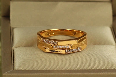 Кольцо Xuping Jewelry Три ступени р 21 золотистое