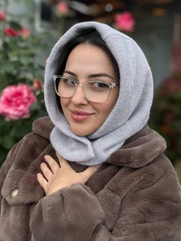 Капюшон капор утепленный на кнопках с флисом SELINE серый