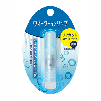 Зволожувальний бальзам для губ Water in Lip Medicated Stick UV f SPF18 PA+ з гіалуроновою кислотою, 3,5 г