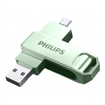 Флеш память USB Philips 61UT-D 64GB USB 3.2 Gen1 + Type-C Green