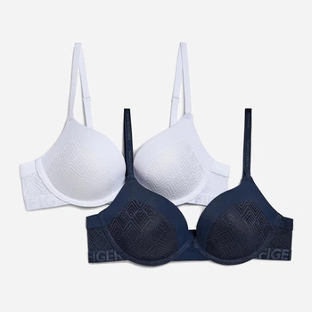Набор бюстгальтеров с косточками Tommy Hilfiger 997088586 34A 2 шт Синий/Белый (1162738036)
