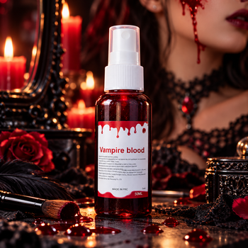 Штучна кров Vampire Blood 50 мл спрей для Хелловіну, гриму та косплею темно-червона