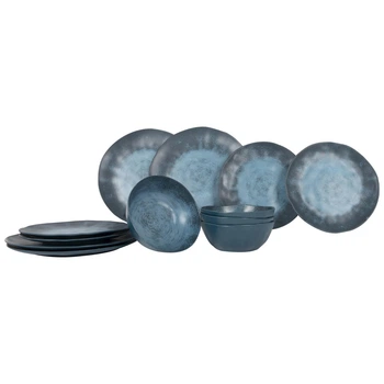 Сервіз столовий Gimex Tableware Stone 12 Pieces 4 Person Dark Blue (6917100) 5245554