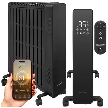 Масляный электрический обогреватель Kaminer Arvell 28478 2500 Вт 11 секций с Wi-Fi, пультом и термостатом черный