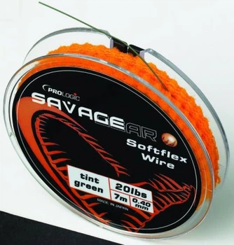 Поводочный материал Savage Softflex wire 30lbs 0.45mm tint green