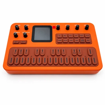 FM-синтезатор M-VAVE FM-1 – портативный, 27 клавиш, TFT-дисплей, Bluetooth MIDI, аккумулятор, оранжевый