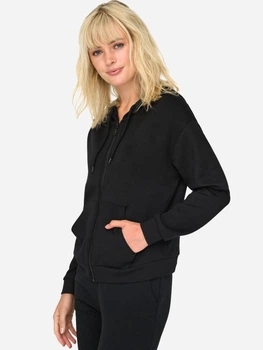 Толстовка на блискавці з капюшоном жіноча ONLY 15325576-Black XL Чорна (5715605587843)