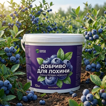 Добриво для лохини GrassNature NPK 11-5-11 з сіркою, 10 кг – підкислює ґрунт