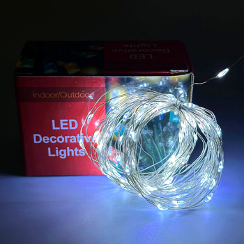 Гірлянда 200 Led 20m від батарейок і USB мідний дріт для прикрашання Білий