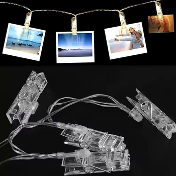 Гірлянда прищіпки 20 LED USB 4.5m теплий білий дріт