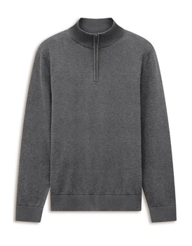 Мужской свитер Bugatti ворот на молнии в сером цвете - размер 29/58 (3XL)(25529F/260/7500)
