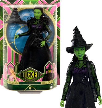 Лялька Wicked Ельфаба Mattel JLG43 з фільму «Чарівниця», рухлива, в чорній сукні та капелюсі
