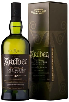 Віскі односолодовий Ardbeg Ten 10 Years Old 46% 1 л у подарунковій упаковці (5010494195125)