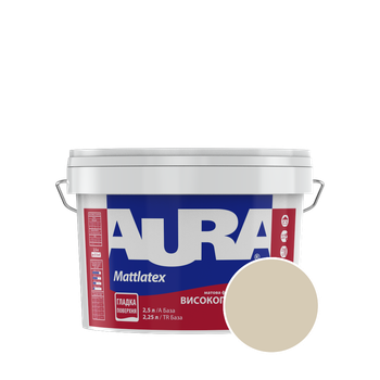 Краска интерьерная моющаяся Aura Mattlatex NOVA V100 (песочно-бежевый) матовая 2.5 л