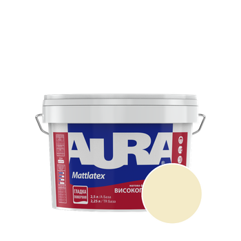 Краска интерьерная моющаяся Aura Mattlatex NCS 0010-Y (ванильно-жёлтый) матовая 2.5 л