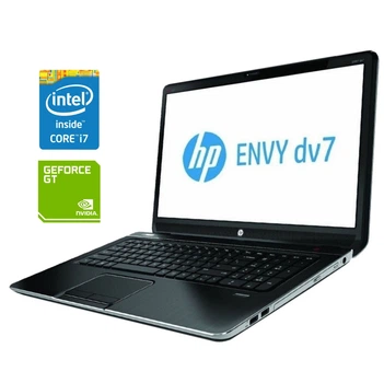 Игровой ноутбук Б-класс HP Envy dv7 / 17.3" (1920x1080) TN / Intel Core i7-3630QM (4 (8) ядра по 2.4 - 3.4 GHz) / 8 GB DDR3 / 128 GB SSD + 500 GB HDD / nVidia GeForce GT 650M, 2 GB GDDR5, 128-bit / WebCam / АКБ не держит б/у