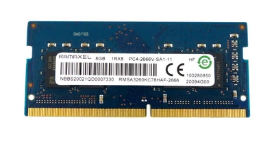Оперативная память 8 ГБ, DDR4, для ноутбуков, Ramaxel (2666 МГц, 1,2 В, CL19, RMSA3260KC78HAF-266, Б/У
