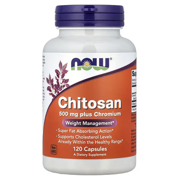 Хітозан з хромом NOW Foods Chitosan with Chromium 120 капсул, контроль ваги