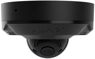 IP-Камера проводная Ajax DomeCam Mini HL black, 5 Мп, 4 мм, гибридная подсветка IR 15 м, белый LED 15 м, Poe, True WDR, IP 65, ИК 15 м, аудио, угол обзора 75° до 85°, мини купольная, черная.