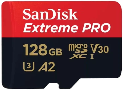 Карта памяти microSD SanDisk Extreme Pro 128GB UHS-I U3 A2 V30 R200/W90MB/s