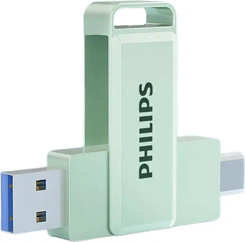 Флеш память USB Philips 61UT-D 256GB USB 3.2 Gen1 + Type-C Green