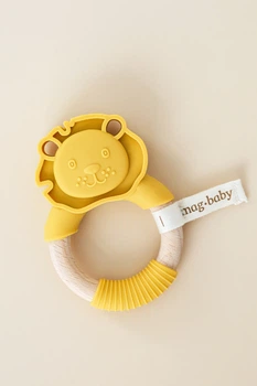 Прорезыватель с деревянным кольцом "Lion", Горчичный MagBaby (5126)