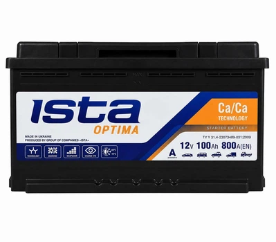 Автомобильный аккумулятор Ista Optima 100Ah 800A R+ 12V