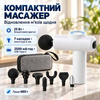 Электрический массажный аппарат для мышц 7 насадок аккумуляторный перкуссионный ручной массажер для восстановления после тренировок вибрационный массажный ручной пистолет глубокого массажа триггерных точек