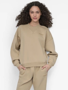 Світшот на флісі жіночий Donna Karan NY (DKNY) 229264767 M Бежевий (1162688281)