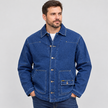Куртка Wrangler мужская джинсовая теплая накладные карманы XL синяя