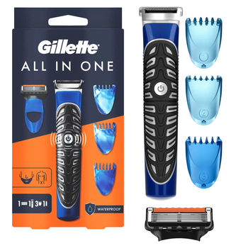 Триммер-стайлер Gillette Fusion ProGlide All in One 4-в-1 для мужчин водонепроницаемый триммер для бороды и тела бритва 3 насадки -гребня 2/4/6 мм