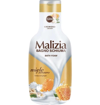 Гель-піна для душу та ванни Релаксуюча Malizia Bagno Schiuma Bath Foam Cremoso Miele Zenzero Малізія Кремова Мед Імбір 1000мл