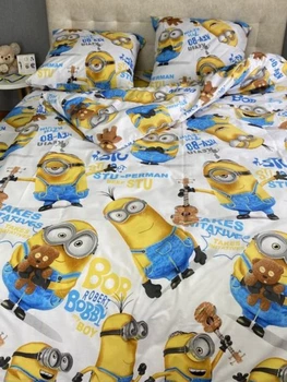 Комплект постільної білизни півтораспальний «Minions Bedding Set» (Посіпаки: Банановий Драйв), Бязь GOLD LUX, підковдра 145*215 см, 100% бавовна
