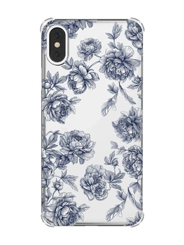 Чехол с утолщёнными углами на iPhone X/Xs Ночные цветы (принт 432)