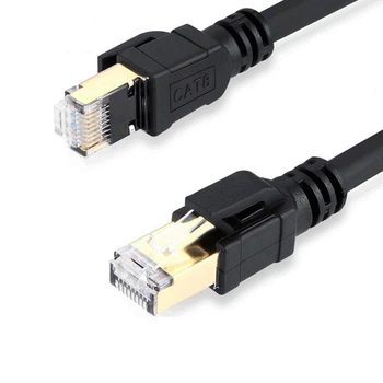 Патч-корд литой VEGGIEG YG662 CCA, SFTP, RJ-45, Cat.8, 0,5 м, черный