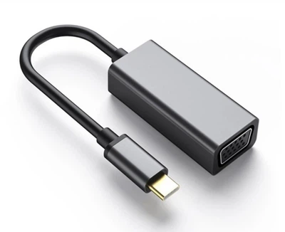 Адаптер Dynamode USB 3.0 Type-C to VGA/Full HD 1080p 60Hz Female, темно-сірий