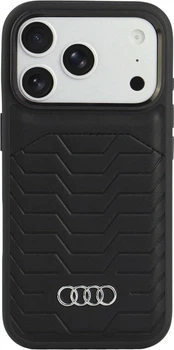 Etui plecki Audi GT Synthetic Leather MagSafe do Apple iPhone 18 Pro/17 Pro Black (AU-TPUPCMIP18P-GT/D3-BK)