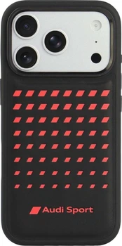 Etui plecki Audi Sport Synthetic Leather MagSafe do Apple iPhone 18 Pro/17 Pro Black (AUS-TPUPCMIP18P-A3/D3-BK)
