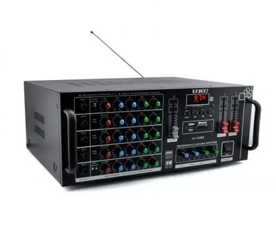 Усилитель мощности для колонок UKC AV-747BT Hi-Fi стерео 300W Bluetooth эквалайзер 5 входов Mic 2RCA Black