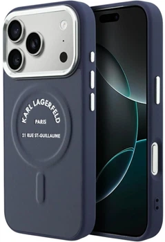 Чохол для смартфона Apple iPhone 17 Pro Max / 18 Pro Max Karl Lagerfeld Embossed Open Ring RSG Logo MagSafe Blue (KF003292)